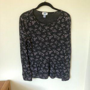 Old Navy Floral Long Sleeve Peplum Top Small